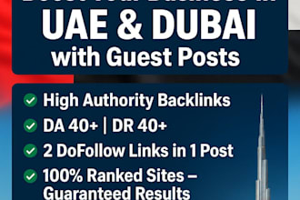 dubai, uae guest post service with powerful backlink da dr40