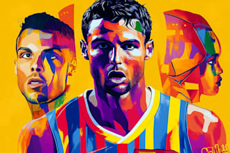 draw wpap pop art sport portrait cr7