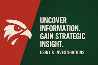 conduct osint investigations, background checks and analysis