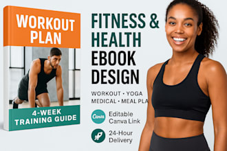 do health fitness ebook PDF, workout plan, guide,medical,yoga canva ebook design