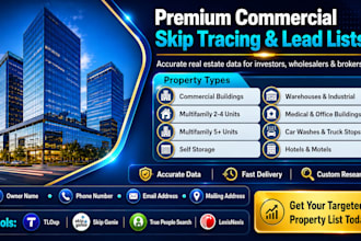 do commercial real estate skip tracing and property research