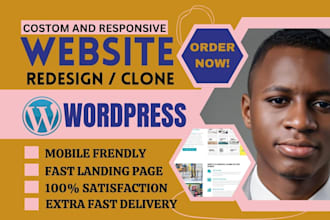 wordpress landing page, one page website, lead capture, homepage redesign design
