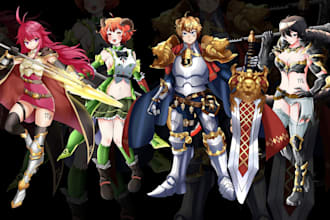 draw fanart or anime oc art character, dnd character, illustration high quality