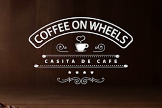 design outstanding pure coffee on wheels logo