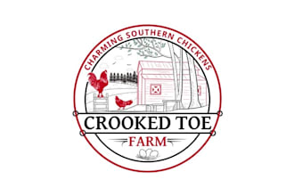 design monogram crooked toe farm logo
