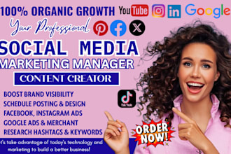 be your social media marketing manager, content creator for facebook, instagram