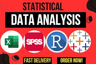 do statistical data analysis in rstudio, SAS, stata, spss,excel