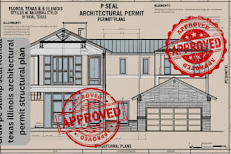 draw pe stamp seal florida texas illinois architectural permit structural plan