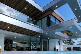 renovate 3d modern villa exterior design,balcony, gazebo decor,pool patio,archvi