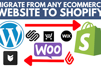 migrate woocommerce esty wix weebly squarespace to shopify website migration