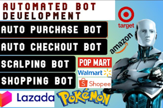 build lightning fast auto purchase bot pokemon bot amazon pop mart target bot