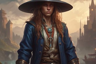 create a dnd art and d and d character for you