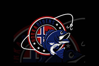 design creative amazing fishing team logo