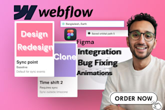 develop clone duplicate website to webflow bug fixing design figma to webflow