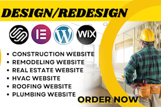 build construction website real estate website plumbing roofing interior website