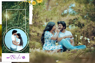 design a cinematic wedding album with royal and romantic themes