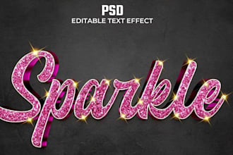 design unique professional glitter logo for you