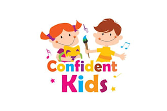 design cartoon arts preschool academy logo
