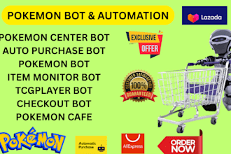 do pokemon center bot, auto purchasing bot, pokemon bot, item monitor bot