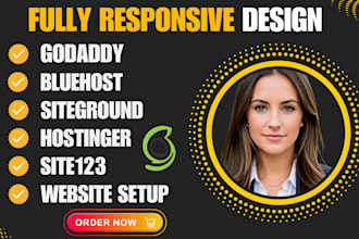 build responsive godaddy website setup hostinger bluehost wordpress siteground
