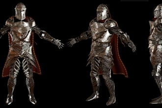 do custom skyrim model, skyrim armor, 3d character model, 3d model, game asset
