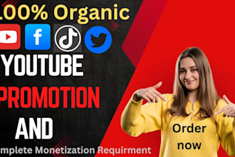 do complete youtube channel promotion for monetization