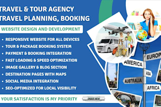 design travel agency website, travel planning, travel itinerary, booking website