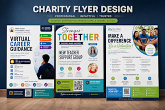 design professional charity, nonprofit and fundraising flyer