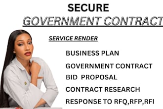 secure government contracts, rfq, rfp, rfi, bid proposal and business plan