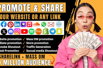 share and promote your link on active facebook group, page  USA UK
