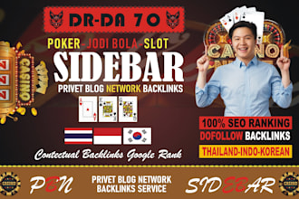 make 150 sidebar blogroll high da dr contextual backlink