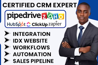 setup and customize pipedrive hubspot zoho crm zapier integration clickup