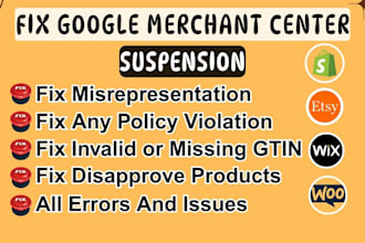 fix google merchant center suspension misrepresentation fix issues fix error