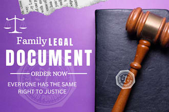 draft USA divorce child custody paperwork and family legal document
