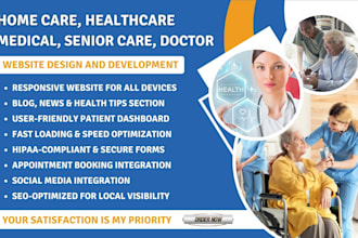 design home care website, assisted living, healthcare, medical, doctor website