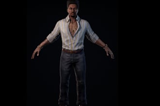 male 3d stylized character model,ue5 metahuman character for game,unity,roblox