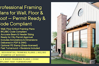 create structural framing plans with code compliance for permit approval