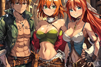 make  anime or manga art character illustration