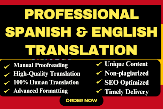 translate, edit, proofread english to spanish or spanish to english translation