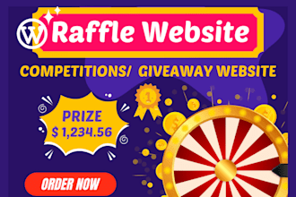 raffle website competition website giveaway event sweepstakes wordpress website