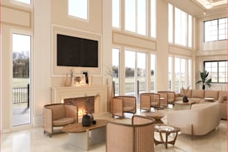 redesign 3d luxury interior, revit apartment, master bedroom,radiator,cgi render