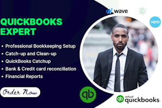 quickbooks online, wave, xero bookkeeping expert setup and cleanup services