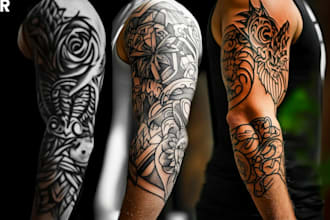 create custom tattoo design, tattoo sleeve