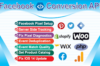 setup facebook pixel conversion API fix meta pixel, server side tracking