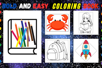 create bold and easy coloring book pages for kids and adults for amazon kdp