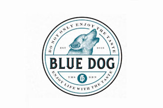 make memorable blue dog nice logo for a great drink