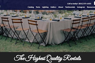 design party rental website , event website, 360 photobooth with booking feature
