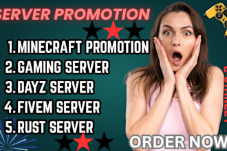 promote minecraft server fivem server dayz server rust to get active players
