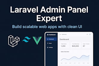 develop laravel web application with admin panel