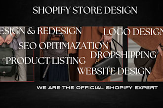 set up shopify website, design and redesign shopify store